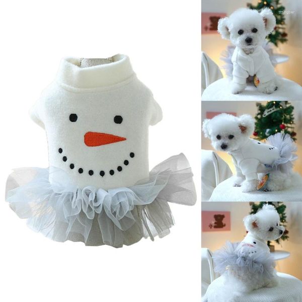 Vêtements pour chiens hiver noël bonhomme de neige modèle animal chat chiens jupe garder robe chaude pour petite marche vêtements livraison directe