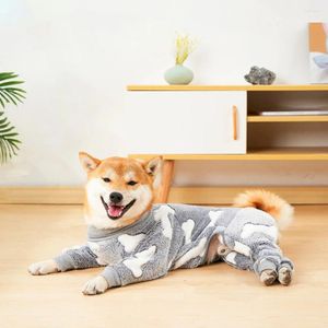 Hondenkleding winterkleding huisdier flanel pyjama's zacht huis voor middelgrote en grote honden hoge elastische vier poten warme jas kostuum xxl