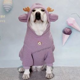 Vêtements de chien Vêtements d'hiver Pet Chaud Husky Moyen Chiot Mode Tenues Noël Golden Haired Labrador Cardigan Agneau Peluche 231122