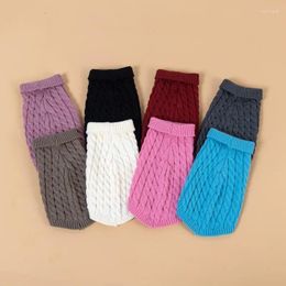 Vêtements pour chiens Vêtements d'hiver Couleur solide animal de compagnie en tricot pour petits chiens moyen