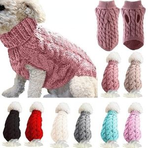 Vêtements d'hiver pour chiens, pull chaud pour chat, col roulé, manteau en tricot, vestes, sweat-shirt pour petits chiens et chats, tenue de noël