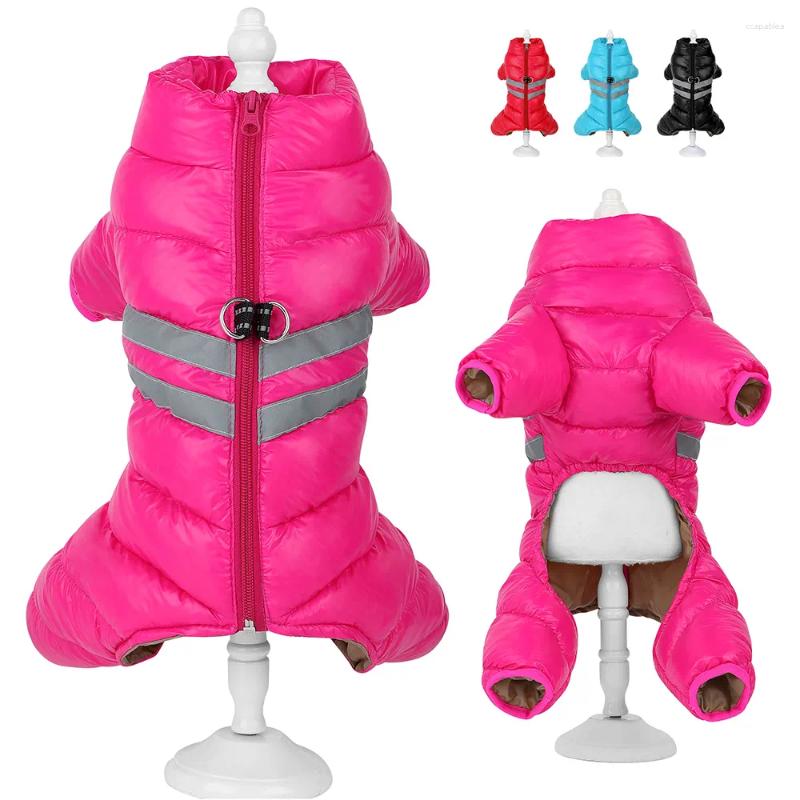 Dog Apparel Winter Clothes Warm Thicken Puppy Dogs Jacket Jumpsuit Waterproof Pet Chihuahua Coat Outfit Reflective For Small Medium