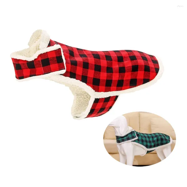 Vêtements de chien Manteau d'hiver pour petits chiens de taille moyenne Style britannique Plaid Veste par temps froid Vêtements de Noël épais gilet chaud tenue