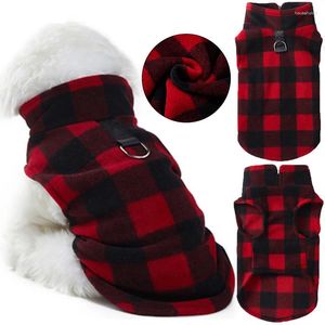Vêtements pour chiens Manteau d'hiver épais polaire rouge et noir Plaid Pet chaud tenue décontractée tenue coupe-vent vêtements pour petits chiens chiot