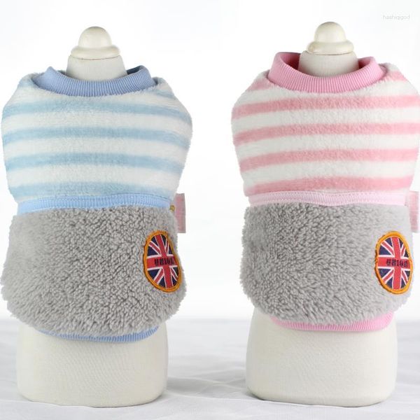 Vêtements pour chiens manteaux d'hiver mignon rayé doux épais doudounes Chihuahua Parkas vêtements pour chiens chiot chat vêtements pour animaux de compagnie