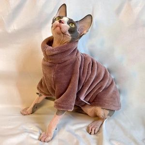 Vêtements de chien hiver confortable Sphynx chat vêtements manteau à capuche pour vêtements pour animaux de compagnie mignon chemise sans poils fournisseur