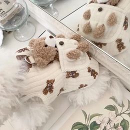 Vêtements de chien Veste d'hiver en coton peut être utilisé manteau d'ours remorquant aux vêtements imprimés Teddy's Cartoon Pet petits vêtements chauds être chiot