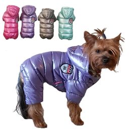 Vêtements de chien Vêtements de chien d'hiver Combinaison imperméable pour animaux de compagnie Manteau de chien chaud Veste de chiot Chihuahua Sweats à capuche Shih Tzu Caniche Tenue pour petits chiens 231024