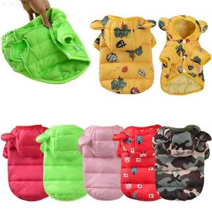 Vêtements pour chiens Veste d'hiver pour petits chiens Vêtements chauds pour chiots Coupe-vent Costume de peluche à capuche pour animaux de compagnie Bichon Manteau Carlin Vêtements Poméranie Sweat à capuche