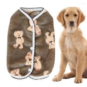 Vêtements de chien hiver tissu pull veste réversible manteau chaud vêtements pour animaux de compagnie avec impression d'ours pour petit