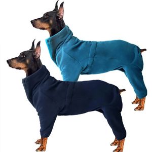 Vêtements pour chiens Combinaison de chien en polaire d'hiver Petit Moyen Grand Vêtements pour chiens Salopette à col roulé réglable pour chiens Pitbull Greyhound 231218