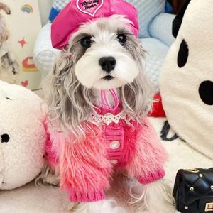 Vêtements pour chiens hiver polaire vêtements pour animaux de compagnie chaud pour petits chiens pull de luxe doux amour bouton manteaux Yorkshire Terrier vêtements