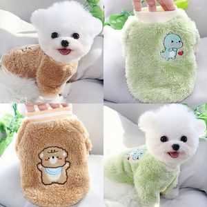 Ropa para perros Invierno Polar Cálido Ropa para mascotas Peluche Cómodo Sudadera con capucha Lindo Oso de dibujos animados Sudaderas con capucha para perros pequeños Suéter Ropa Perro