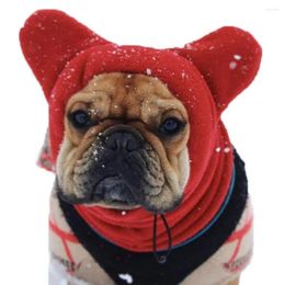 Vêtements pour chiens Chapeau d'hiver pour animaux de compagnie avec cordon de serrage réglable pour une protection coupe-vent confortable Oreille plus chaude Météo