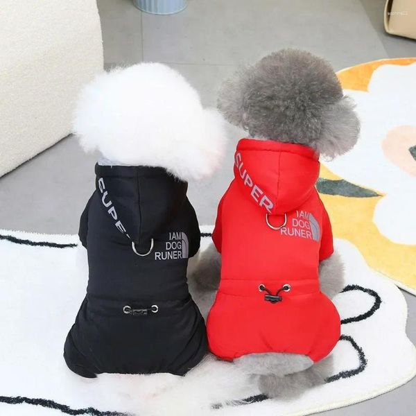 Vêtements pour chiens manteau capuchon d'hiver imperméable chiot à la veste en bas de la veste réfléchie extérieure en bois de nez de neige