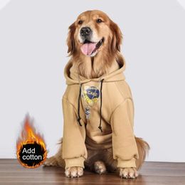 Sweat à sweat d'hiver de vêtements pour chiens Ajouter des sweats-shirts en coton Big Chiens Vêtements chauds Golden / Samoyed / Labrador Grande veste pour animaux de compagnie 15-50 kg