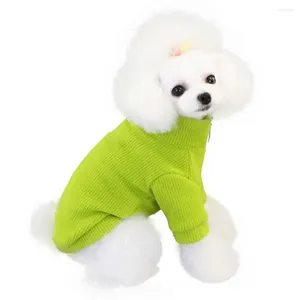 Hondenkleding Winter Hoodies Effen Kleur Warm Zacht Puppy Pullover Slanke Rits Ronde Hals Kat Gebreide Trui Huisdieren Buiten