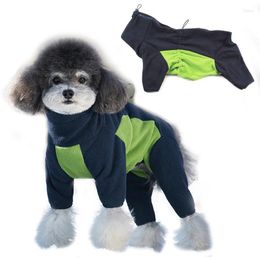 Hondenkleding Winter Jumpsuit Warme, zachte fleece overall voor kleine, middelgrote en grote honden Winddichte huisdierjas met 4 poten Dikke puppykleding