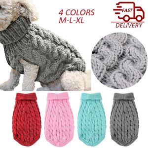 Vêtements pour chiens vêtements tricotés d'hiver pull chaud pour petits grands chiens vêtements pour animaux de compagnie manteau tricot Crochet tissu JerseyDog