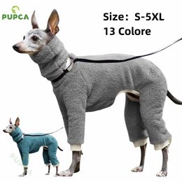 Vêtements de chien Onesies d'hiver pour chiens grands vêtements de chiot doux col haut chaud lévrier italien lâche costumes épais à quatre pattes 231206