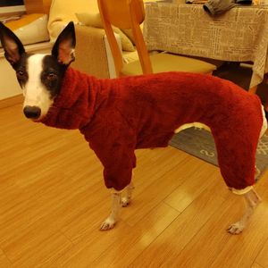 Vêtements de chien Onesies d'hiver pour chiens grands vêtements de chiot doux col haut chaud lévrier italien lâche costumes épais à quatre pattes 231212