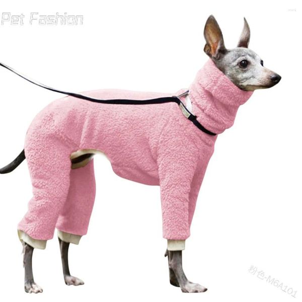 Vêtements de chien d'hiver Onesies pour chiens grands vêtements de chiot doux col haut chaud lévrier italien lâche costumes épais à quatre pattes