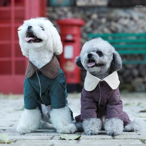 Hondenkleding Winteroveralls voor honden Warme, zachte fleecevoering Kleding Kleine ruitvormige gewatteerde gewatteerde jumpsuit voor huisdieren Schattige puppyjas