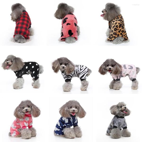 Vêtements pour chiens Pyjamas d'hiver Vêtements de Poméranie Vêtements d'Halloween Imprimer Combinaisons chaudes Manteau pour petits chiens Chiot Chat Chihuahua