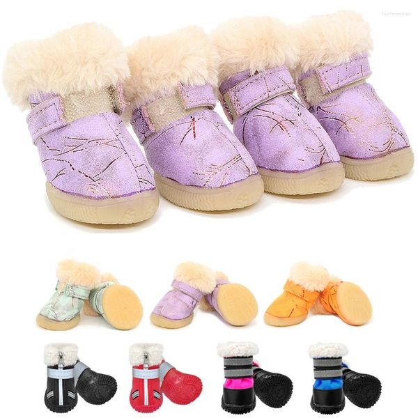 Ropa para perros Zapatos para mascotas de invierno para perros pequeños Cálido Fleece Cachorro Botas de nieve antideslizantes Chihuahua Yorkie Pug Productos