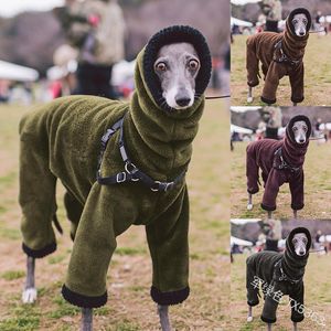 Hondenkleding Wintertrui Dubbele gezicht Flanel Turtleneck Pet Coat Grote verdikte warme vier poten Winddichte kleren met vier poten met lange mouwen