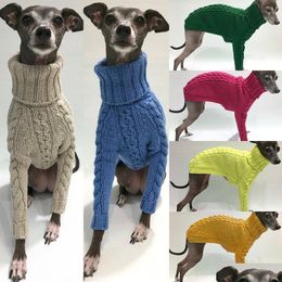 Ropa de perro suéter de invierno italiano Greyhound tortuga tortuga tortuga ropa de abrigo cálido perros tejidos 230810 entrega de caída jardín DH62Y