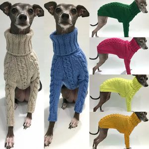 Vêtements pour chiens Pull d'hiver Italien Greyhound Whippet Col roulé Twist Manteau chaud Vêtements pour chiens tricotés 231202