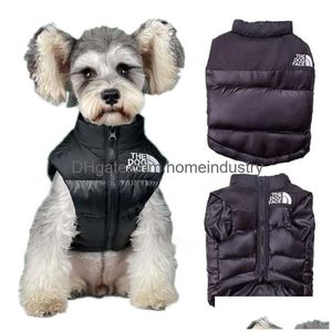 Vêtements pour chiens d'hiver The Doggy Face Designer Clothes 90% Duvet de canard Gilets pour petits chiens moyens Épaissir chaud Manteau pour animaux de compagnie Doux coupe-vent Pu Dhggy