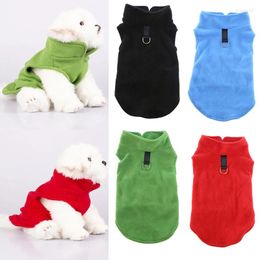 Vêtements pour chiens gilet d'hiver Vêtements de toison doux pour les petits chiens couleur solide