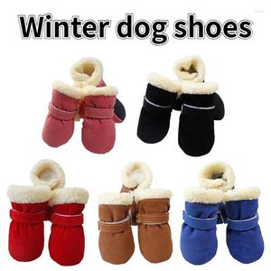 Vêtements pour chiens Bottes chaudes d'hiver Épaissi Chaussures antidérapantes pour animaux de compagnie Chaton Chiot pour petits chiens Fournitures