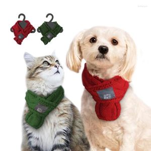 Appareils pour chiens hiver chauds Chat Christmas Écharpe tricot cols accessoires