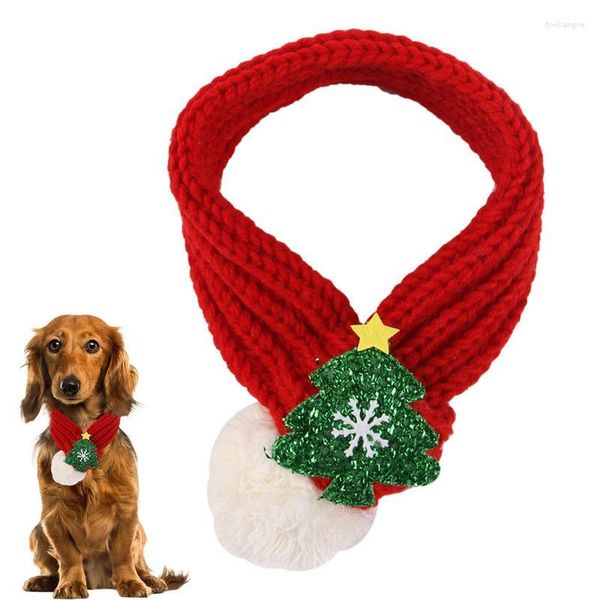 Ropa para perros invierno cálido gato Navidad tejido bufanda Collar accesorios ajustable pequeño cachorro gatito bufandas ropa para mascotas