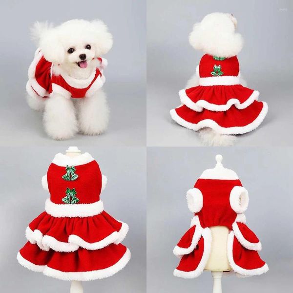 Ropa para perros Invierno Cálido Vestido de Navidad Ropa para mascotas Abrigo de árbol Lindo Cosplay Up Traje para perros pequeños medianos