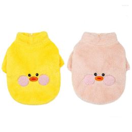 Ropa para perros Ropa de abrigo de invierno Pijamas Abrigos para cachorros Diseño de pato lindo Chaqueta de abrigo de lana para mascotas Chihuahua Yorkie Poodles