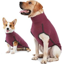 Vêtements pour chiens Pulls chauds d'hiver pour chiens Pull en polaire extensible Sweat-shirt doux Veste pour chien avec vêtements pour chiens à col haut pour chiens de taille moyenne et grande 231206