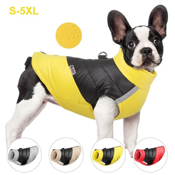 Vêtements de chien hiver chaud chiens veste imperméable vêtements pour animaux de compagnie pour moyen grand gilet de course en plein air bouledogue français Labrador Costume 231114