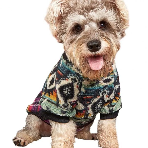 Vêtements de chien hiver chaud polaire vêtements pour animaux de compagnie beau motif clair sweat-shirt petits chiens moyens t-shirt veste costume 231205