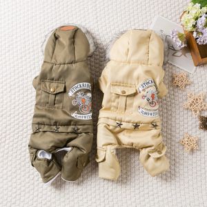 Vêtements de chien hiver chaud manteau vert combinaison épaissir vêtements pour animaux de compagnie vêtements pour Yorkshire Teddy chiens Costume chiot vestes 231122