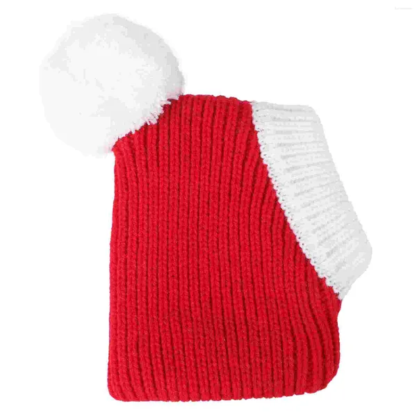 Ropa para perros Invierno Sombrero cálido Gato divertido Navidad Adorable Mascota de punto Lana Snood Headwear Cachorro Rojo