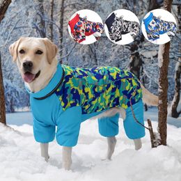 Vêtements de chien Veste chaude d'hiver pour grands chiens imperméables Big Combinaison Vêtements Labrador Doberman Manteau Vêtements Moyen 231017
