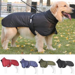 Vêtements de chien hiver chauds gros vêtements animaux de compagnie veste épaissis chiens enveloppez les vêtements pour le vent pour le costume de labrador moyen