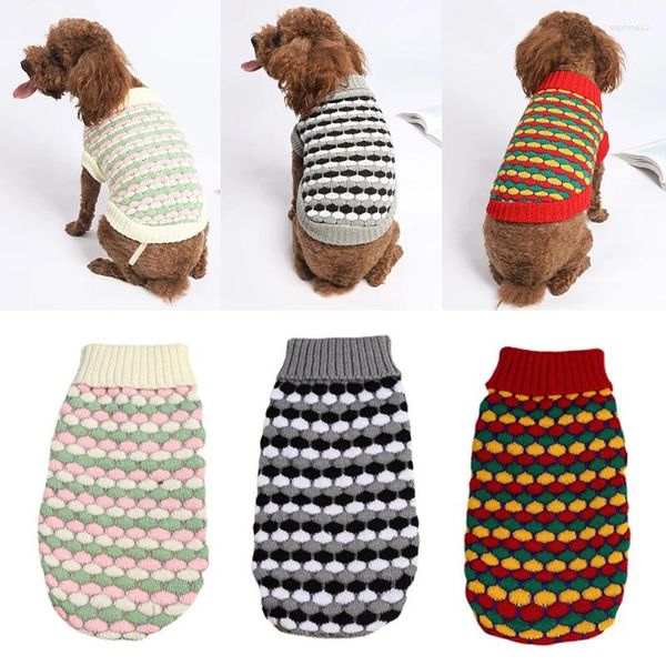 Vêtements de chien hiver chaud vêtements pour animaux de compagnie pull tricoté coloré pour petits chiens moyens chihuahua yorkie tricot costume manteau chiot pull