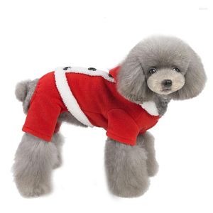 Vêtements de chien hiver chaud animal de compagnie Santa robe de Noël chat coton vêtements combinaison couple tenue pour