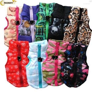 Hondenkleding Winter Warm Puppykleding Jasje Luipaard Schedelprint Winddicht Huisdieren Set Pommeren Chihuahua Kerstmis