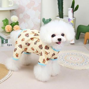 Vêtements de chien hiver chaud petit chat combinaison pyjamas chemises dessin animé animal imprimé animal de compagnie chiot chemise de nuit pantalon pour chiens chats moyen